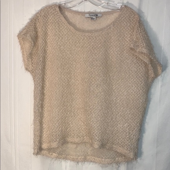 Forever21 eyelash crochet knit type crewneck tee - Picture 2 of 3